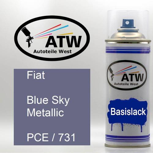 Fiat, Blue Sky Metallic, PCE / 731: 400ml Sprühdose, von ATW Autoteile West.